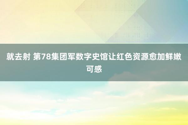 就去射 第78集团军数字史馆让红色资源愈加鲜嫩可感