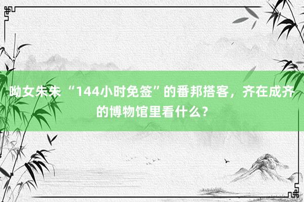 呦女朱朱 “144小时免签”的番邦搭客，齐在成齐的博物馆里看什么？