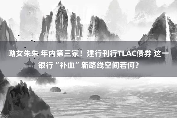 呦女朱朱 年内第三家！建行刊行TLAC债券 这一银行“补血”新路线空间若何？