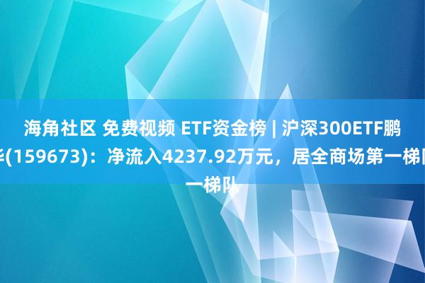 海角社区 免费视频 ETF资金榜 | 沪深300ETF鹏华(159673)：净流入4237.92万元，居全商场第一梯队