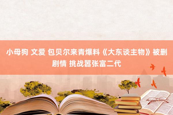 小母狗 文爱 包贝尔来青爆料《大东谈主物》被删剧情 挑战嚣张富二代