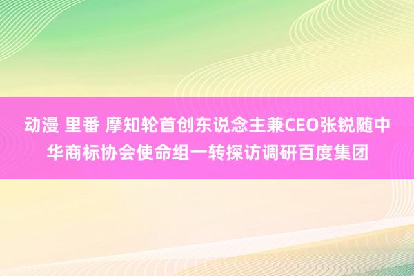 动漫 里番 摩知轮首创东说念主兼CEO张锐随中华商标协会使命组一转探访调研百度集团