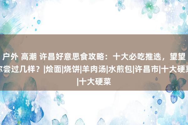 户外 高潮 许昌好意思食攻略：十大必吃推选，望望你尝过几样？|烩面|烧饼|羊肉汤|水煎包|许昌市|十大硬菜